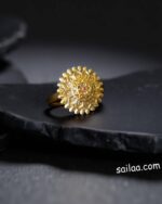 Antique Gold-Plated Floral Statement Ring – Sailaa
