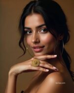 Antique Gold-Plated Floral Statement Ring – Sailaa - Image 2