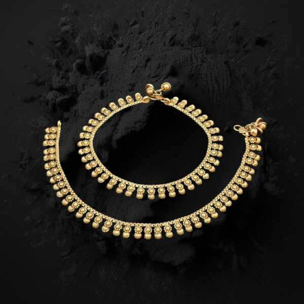 Antique Plain Gold Anklet  With Gold Plating