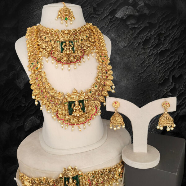 Antique Gold Lakshmi Premium Quality Bridal Set