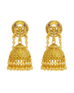 Antique Jhumka with White Mattle Gold
