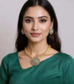 Sailaa’s Premium Temple Exact Gold Look Chocker Set - Image 2