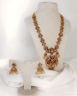Sailaa’s Premium Temple Lakshmi Medium  Necklace Mehndi & Gold Finish jewellery