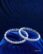 AD Stone Bangles – Sparkling Rhodium Finish (Set of 2)