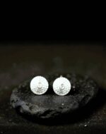 Sailaa American Diamond Round Stud Earrings – Elegant Crystal Pave Design for Women & Girls