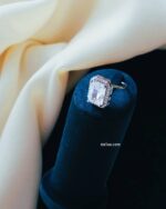Adjustable American Diamond Solitaire Ring for Women – Elegant Silver-Tone Statement Jewellery