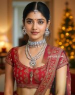 Saaila Premium AD Bridal Jewellery Set – Choker, Two Layer Short Necklace, Earrings & Tikka – Sparkling Wedding Collection