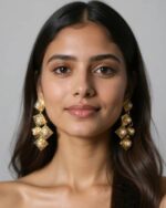 Sailaa Elegant Gold-Plated Geometric Dangle Earrings