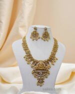 Antique Lakshmi Temple Necklace Set – Gold Plated