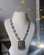Elegant Oxidized Silver Necklace & Earrings Set