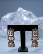 Elegant Oxidized Silver Necklace & Earrings Set - Image 2