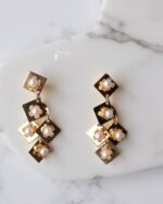 Sailaa Elegant Gold-Plated Geometric Dangle Earrings - Image 2