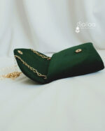 Emerald Green Beaded Velvet Clutch - Image 2