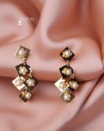 Sailaa Elegant Gold-Plated Geometric Dangle Earrings - Image 3