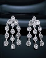 Sailaa Heavy Kundan Statement Earrings for Women | 4 Inch Long Bridal & Party Wear Earrings - Image 2