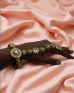 Sailaa Exclusive Kundan Heavy Bridal Jewellery Set | Necklace, Rani Haar, Earrings, Matha Patti, Nose Ring & Hand Pieces - Image 3