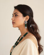 Premium Green Hydro Crystal Necklace & Earrings Set - Image 2