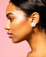 Sailaa American Diamond Round Stud Earrings – Elegant Crystal Pave Design for Women & Girls - Image 3