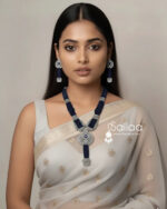 Exquisite Blue Beaded Necklace & Earrings Set - Image 3