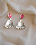 Sailaa Oxidised Silver Dome Jhumka with Stud Earrings  – Traditional Ethnic Jewellery for Women - Image 11
