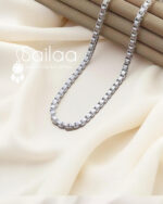 Silver-Tone Box Chain for Men - Oxidized Finish